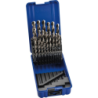 Coffret plastique 25 forets HSS M2 de 1 à 13 par 1/2 mm