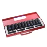 Coffret de douille longues 1/2 à choc métriques 15 pièces
