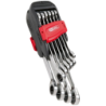 Clé mixte à cliquet réversible sur double support KS Tools Jeu de 10 pièces de 8 à 19 mm