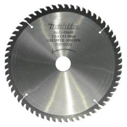 Lame de scie circulaire carbure bois Makita diamètre 235 mm alésage 30 mm 60 dents