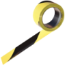 Ruban signalisation chantier Rubaplast noir et jaune 50 mm x 100 m