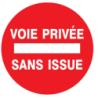 Panneau PS choc diamètre 300 mm voie privée sans issue