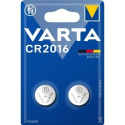 Pile électronique bouton Varta CR2016 - Lot de 2 piles