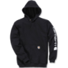 Sweat homme Sleeve Logo à capuche non zippé logo Carhartt sur manche Noir