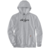 Sweat homme Logo Graphic à capuche non zippé logo Carhartt sur poitrine Gris Perle Chiné