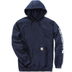 Sweat homme Sleeve Logo à capuche non zippé logo Carhartt sur manche Bleu Marine