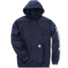 Sweat homme Sleeve Logo à capuche non zippé logo Carhartt sur manche Bleu Marine