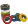 Ruban adhésif vinyle isolation électrique 15 mm x 10 m Multiteintes - lot de 10