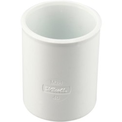 Manchon à butée femelle-femelle en PVC pour évacuation d'eau