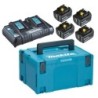 Pack Énergie 18 V Li-Ion (4 batteries 5 Ah + 1 chargeur double) avec coffret Makpac Makita