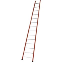 Échelle simple évasée 17 échelons en acier et aluminium Hauteur d'accès 5.82m