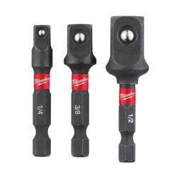 Kit 3 adaptateurs Shockwave Impact 1/4 - 3/8 - 1/2 Milwaukee