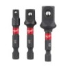 Kit 3 adaptateurs Shockwave Impact 1/4 - 3/8 - 1/2 Milwaukee