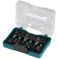 Coffret 6 douilles à queue Impact BLACK Makita hexa 1/4 diamètres 6-7-8-10-12-13 mm