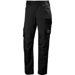 Pantalon oxford 4X Connect Stretch noir avec tissu renfort genoux et bas de jambes