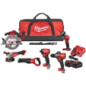 Pack 6 outils Milwaukee M18 FPP6G3 avec 2 batteries un chargeur et un sac de transport
