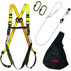 Kit harnais antichûte Levac n°3 Universel avec longe réglable, mousquetons, sac