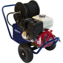 Nettoyeur haute pression 240 bar 1100 l/h moteur HONDA 13CV avec enrouleur - OBSIMA