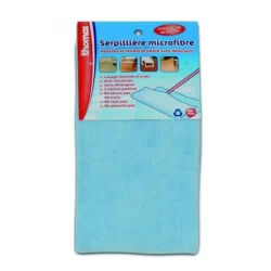 Serpillière microfibre polyester et polyamide - Lavage et dépoussiérage - 60 x 40 cm - Bleu clair