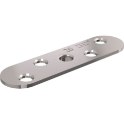 Platine Inox A2 pour fixation sur chant avec trou taraudé M8