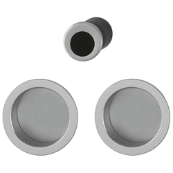 Set 5 pour porte coulissante aveugle Hoppe en alu aspect inox, pour porte intérieure