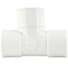 Raccord Té pied de biche simple angle 87’30 femelle-femelle blanc