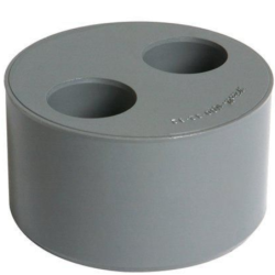 Tampon de réduction double mâle femelle à coller Nicoll PVC gris