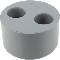Tampon de réduction double mâle femelle à coller Nicoll PVC gris