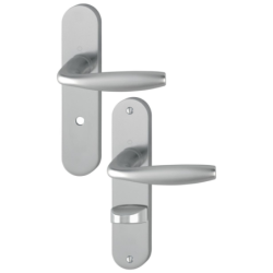 Poignée de porte New York Hoppe carré 7mm Alu aspect inox