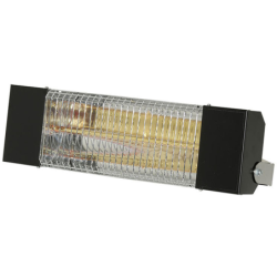 Chauffage infrarouge halogène à quartz puissance 1500 W 230V carroserie acier laqué noir