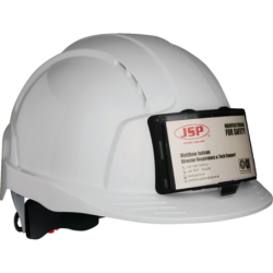 Casque de chantier Evolite® JSP ventilé porte-badge blanc