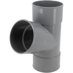 Culotte coudée à 67°30 femelle-femelle en PVC gris à coller pour évacuation d'eau