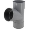 Culotte coudée à 67°30 femelle-femelle en PVC gris à coller pour évacuation d'eau