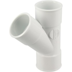 Culotte coudée à 45° femelle-femelle en PVC blanc à coller pour évacuation d'eau