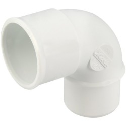 Coude 87°30 mâle-femelle en PVC blanc à coller pour évacuation d'eau