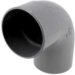 Coude 87°30 mâle-femelle en PVC gris à coller pour évacuation d'eau