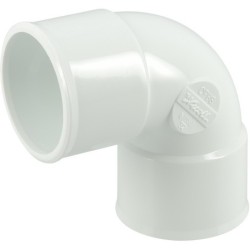 Coude 87°30 femelle-femelle en PVC blanc à coller pour évacuation d'eau