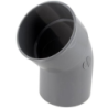Coude 45° mâle-femelle en PVC gris à coller pour évacuation d'eau