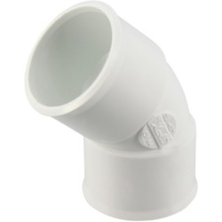 Coude 45° femelle-femelle en PVC blanc à coller pour évacuation d'eau