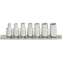 Rail de 7 douilles KS Tools Torx 1/4 femelle de 4 à 11 mm