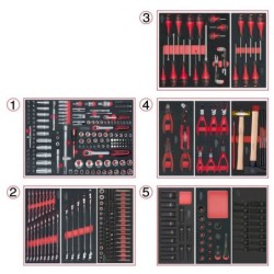 Composition d'outils 5 tiroirs pour servante KS Tools 384 pièces