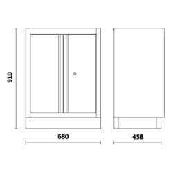 Module fixe à 2 portes pour combinaison d'ameublement d'atelier C45PRO 2.0