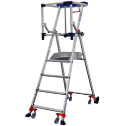 Plate-forme fixe avec roues de déplacement Wheelys H.2.95m 4 marches norme EN 131