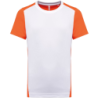 Tee shirt de sport écoresponsable bicolore homme blanc et orange