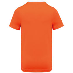 Tee shirt de sport écoresponsable bicolore homme blanc et orange