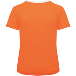 Tee shirt de sport écoresponsable bicolore femme blanc et orange