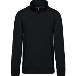 Sweat-shirt col zippé homme noir