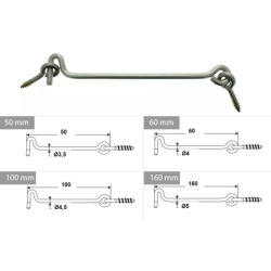 Crochet de contrevent Torbel en inox A4 316L
