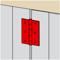 Charnière rectangulaire acier zingué blanc ép.1mm dimensions 80x45mm