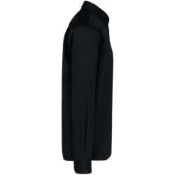 Chemise coton noire manches longues Nevada